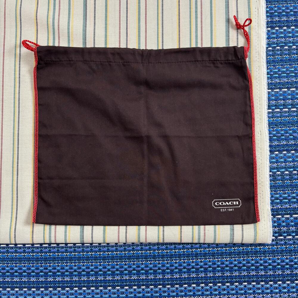 Coach Dust Bag Brown Cotton Drawstring Storage Pouch Purse Handbag Logo One Size